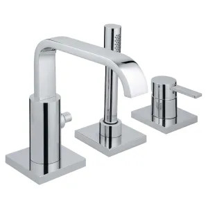 Grohe 19302000 Grohe Allure Single-Handle Roman Tub Faucet Trim with Hand Shower, 3-Hole, Lever Handle, Chrome - 19302000
