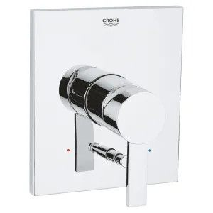 Grohe 19376000 Grohe Allure Pressure Balance Single-Handle Valve Trim w/ Push-Button Diverter, Lever Handle, StarLight Chrome - 19376000