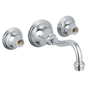 Grohe 20135000 Grohe Bridgeford Two-Handle Wall-Mount Widespread Starlight Chrome Bathroom Faucet, 1.5 GPM, WaterSense, Three-Holes - 20135000