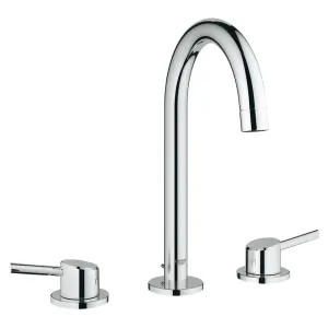 Grohe 20217001 Grohe Concetto Two Handle Widespread StarLight Chrome Lavatory Faucet, 1.2 GPM, WaterSense, Lever Handles, Three-Holes - 20217001