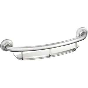Moen LR2356DCH Moen 16in Chrome Stainless Steel Grab Bar with Shelf, SecureMount Anchor - LR2356DCH