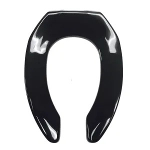 Bemis 1955CT-047 Bemis Open Front Elongated Plastic Toilet Seat, STA-TITE, Plastic, Less Cover, Black - 1955CT-047