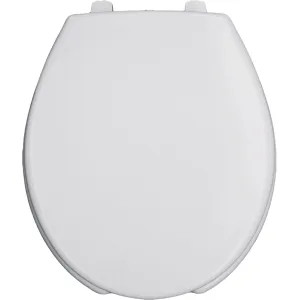 Bemis 950-000 Bemis 950-000 White Open Front Round Plastic Toilet Seat with Cover