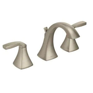 Moen T6905BN Moen Voss Two-Handle Widespread Brushed Nickel Bathroom Faucet, 1.2 GPM, 60 PSI, WaterSense, Lever Handles, Three-Holes, ADA - T6905BN