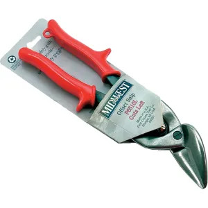   MIDWEST Offset Metal Left Cut Snips, Red Handle - 540-6510L