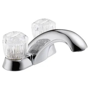 Delta 2502LF Delta Classic Two-Handle Centerset Bathroom Faucet, Less Pop-Up, Deck Mount, Knob Handles, 1.2 GPM, Chrome - 2502LF