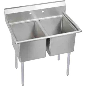 Elkay 2C23X23-0X Elkay 2C23X23-0X Dependabilt Double Scullery Sink, No Drainboard, 12