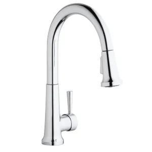 Elkay LK6000CR Elkay Everyday Single-Hole Deck Mount Pull-Down Kitchen Faucet, Forward Only Lever Handle, Chrome - LK6000CR