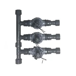 Commodity  3-Valve Sprinkler Manifold Setup with Flow Control - Irritrol NPT Globe Valves and 1