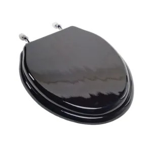 Jones Stephens C2B1E19CH Jones Stephens C2B1E19CH Walnut - Chrome Hinge Elongated Wood Toilet Seat