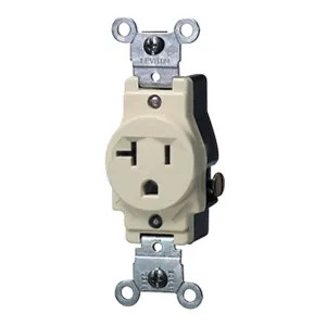 Mars 84721 Mars 84721 Str Blade Receptacles w/ Ground, Single Ivory 20a 125V 2P 3W