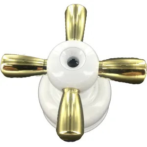 Delta H26WP Delta H26WP Small Polished Brass/White Cross Handles