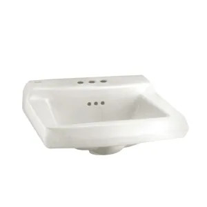 American Standard 0124.131.020 American Standard Comrade Wall-Hung Lavatory Sink, Vitreous China, White - 0124.131.020