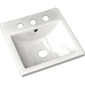 American Standard 0642.008.020 American Standard Studio Carre 16” Drop-In Bathroom Countertop Sink With 8