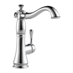 Delta 1997LF Delta Cassidy Single-Handle Deck-Mount Chrome Bar/Prep Sink Faucet with Ceramic Disc Cartridge, 1.5 GPM, Lever Handle, ADA-Compliant - 1997LF