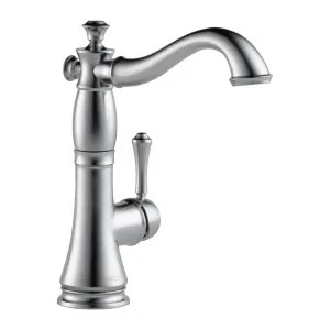 Delta 1997LF-AR Delta Cassidy Single-Handle Deck-Mount Arctic Stainless Bar/Prep Sink Faucet with Ceramic Disc Cartridge, 1.5 GPM, Lever Handle, ADA-Compliant - 1997LF-AR