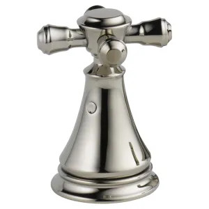 Delta H295PN Delta Cassidy 2-7/8in Polished Nickel Metal Cross Handle Set for Bidets and Deck Mount Bathroom Sinks, ADA-Compliant - H295PN