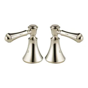 Delta H697PN Delta Cassidy 3-7/8in Polished Nickel Metal Lever Handle Set for T2797-LHP and T4797-LHP Roman Tub Trim, ADA-Compliant - H697PN