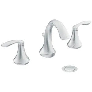 Moen T6420 Moen Eva Two Handle High Arc Widespread Chrome Bathroom Faucet, 1.2 GPM. 60 PSI, WaterSense, Lever Handles, Three-Holes - T6420