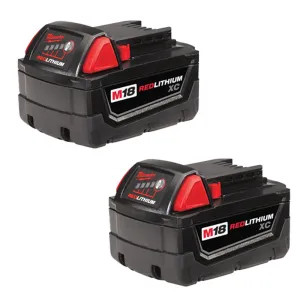 Milwaukee 48-11-1822 RedLithium M18 48-11-1822 High Capacity Battery Pack, 18 V, Lithium-Ion