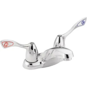 Moen 8800F05 Moen M-Bition Two-Handle Chrome Centerset Lavatory Faucet with Temperature Indicators, 0.5 GPM, ADA Lever Handle, Less Drain - 8800F05
