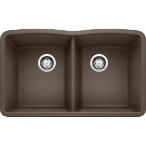 Blanco 440182 Blanco 440182 Diamond Cafe Brown Equal Double Bowl Undermount Sink
