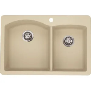 Blanco 441216 Blanco 441216 Diamond Silgranit II Dual Mount 1-3/4 Bowl Sink (Biscotti)