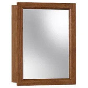 Jensen 755467 Jensen Sheridan Honey Oak 15in width x 19in height Surface Mount Single Door Medicine Cabinet with Miter Cut Corners and A Fixed Shelf - 755467 