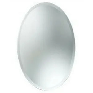 Jensen 1358 Jensen Cameo White 14in Width x 24in Height Recess Mount Medicine Cabinet with Oval Mirror Door Front - 1358