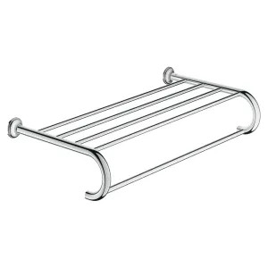 Grohe 40660000 Grohe Essentials Multi-Towel Rack with Towel Bar, Round, Curved Design, Starlight Chrome - 40660000