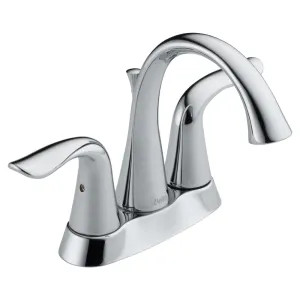 Delta 2538-TP-DST Delta Lahara Two-Handle Centerset Bathroom Faucet with Drain, DIAMOND Seal, Tract-Pack, Lever Handles, 1.2 GPM, Chrome - 2538-TP-DST