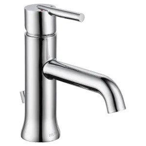 Delta 559LF-TP Delta Trinsic Tube Spout Chrome Lavatory Faucet with Escutcheon, With Pop-Up, 1.2 GPM, Single-Handle, Lever Handle, Tract Pack - 559LF-TP