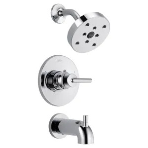 Delta T14459 Delta Trinsic Monitor 14 Series H2Okinetic Tub/Shower Faucet with Rain Showerhead, Single-Handle, 1.75 GPM, Lever Handle, Chrome - T14459