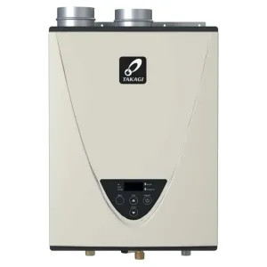 Takagi T-H3J-DV-N Takagi Natural Gas Tankless Water Heater, Condensing, Indoor, 160,000 BTU, Ultra-Low NOx, 3/4-inch NPT Connection - T-H3J-DV-N