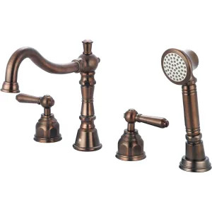 Pioneer 4AM611-ORB Pioneer Americana Two-Handle Oil Rubbed Bronze Roman Tub Faucet Trim with Rough-In, 1-Function Hand Shower, Metal Lever Handles, ADA Compliant - 4AM611-ORB
