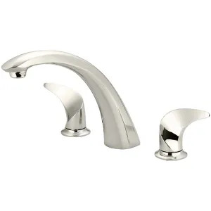 Pioneer 4CB610T-PN Pioneer Cabrillo Two-Handle Roman Tub Faucet Trim, Metal Handles, Rigid Spout, ADA-Compliant, Polished Nickel - 4CB610T-PN