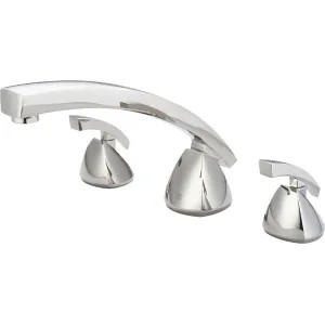 Pioneer 4CS610-PN Pioneer Caesar Two-Handle Polished Nickel Roman Tub Faucet Set, Metal Lever Handles, Rigid Spout, Brass, ADA-Compliant - 4CS610-PN