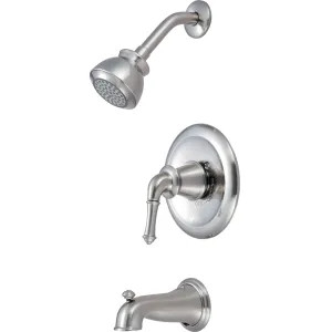 Pioneer 4DM100T-BN Pioneer Del Mar Single Handle Brushed Nickel Tub/Shower Trim Set, Single-Function, 2.5 GPM, Metal Lever Handle, 1/2-inch Connection Size - 4DM100T-BN