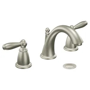 Moen T6620BN Moen Brantford Two-Handle High Arc Brushed Nickel Widespread Bathroom Faucet, 1.2 GPM, ADA Lever Handle, WaterSense, Three-Hole - T6620BN