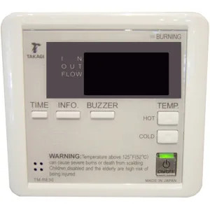 Takagi TM-RE30 Takagi TM-RE30 Temperature Remote Control