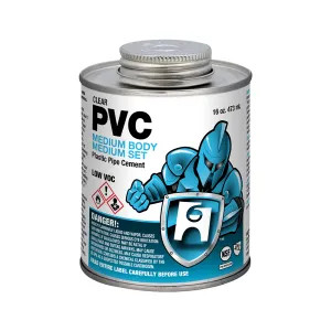 Commodity  Clear PVC Plastic Pipe Cement, Medium Body/Set, Pint