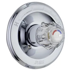 Delta T13022 Delta Classic Monitor 13 Series Valve Trim, Clear Knob Handle, Polished Chrome - T13022