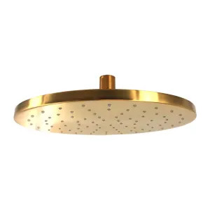 Kohler 13689-BGD Kohler 10in Contemporary Round Single-Function Rain Shower Head with Katalyst Air-Induction Techonology, 2.5 GPM, MasterClean, Brushed Gold - K-13689-BGD