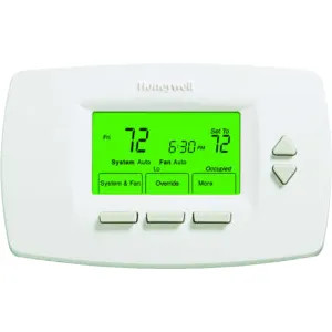 Honeywell TB7100A1000 Honeywell 3 Fan Speeds for Fan Coil and 2 Speeds for PTAC Applications MultiPRO 7000 Multispeed with Thermostat, Premier White - TB7100A1000/U