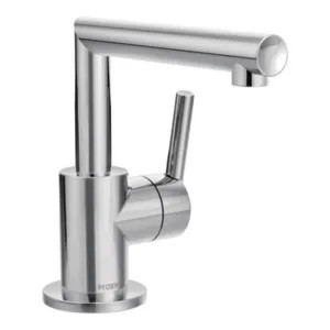 Moen S43001 Moen Arris Single-Handle Chrome Bathroom Faucet with Metal Pop-Up, 1.2 GPM, ADA Lever Handle, Single-Hole, WaterSense - S43001