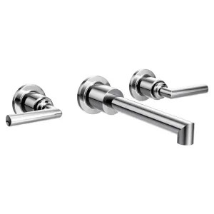 Moen TS43003 Moen Arris Two-Handle Wall-Mount Chrome Widespread Bathroom Faucet, M-PACT, 1.2 GPM, ADA Lever Handle, Three-Hole, WaterSense - TS43003
