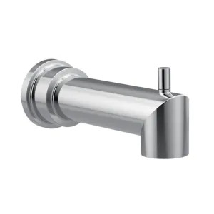 Moen 165914 Moen Arris 7-1/8-inch Wall-Mount Polished Chrome Tub Spout with Pull-Up Diverter, 1/2-inch Connection Size, Slip Fit - 165914BL