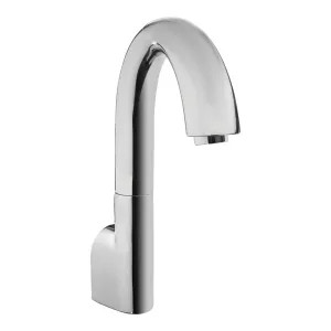 Toto TEL5LGW10#CP TOTO Gooseneck EcoPower Wall-Mount 0.5 GPM Lavatory Faucet, Touchless, Thermal Mixing, 10-Second Discharge, Polished Chrome - TEL5LGW10#CP