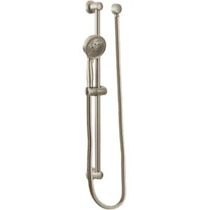Moen 3667EPBN Moen 4-3/8in Four-Function Handheld Shower with 30in Slide Bar, Round, Eco-Performance, 1.75 GPM, WaterSense, Brushed Nickel - 3667EPBN