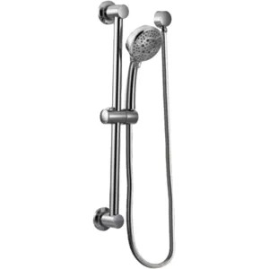Moen 3669EP Moen 4in Four-Function Handheld Shower with 30in Slide Bar, Round, Eco-Performance, 1.75 GPM, WaterSense-Certified, Chrome - 3669EP